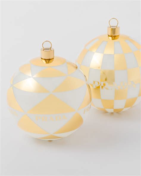 prada glass ornaments|White/platinum Glass Christmas Ornament Set .